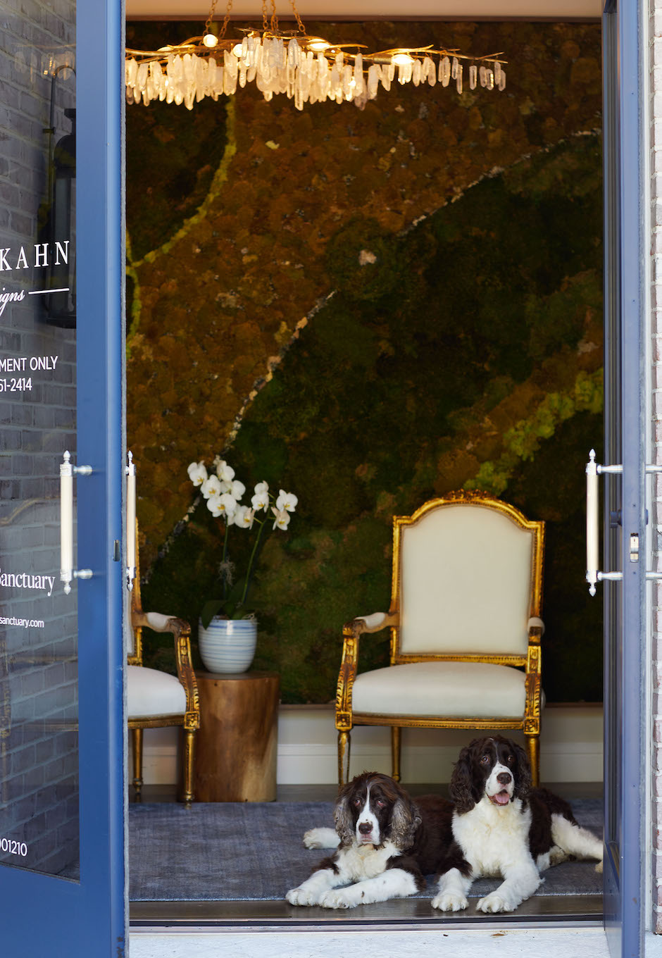 Maggie and Max in the doorway of Lisa Kahn Designs